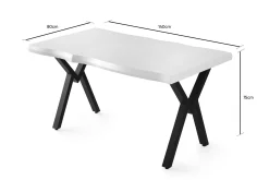 Vella Esstisch | 140x75x80 cm | Weißes Melamin