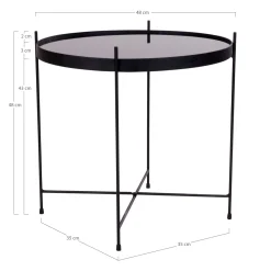 Venezia Schwarzer Couchtisch - Stahl und Glas