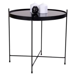 Venezia Schwarzer Couchtisch - Stahl und Glas
