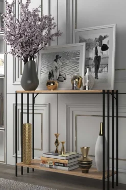 Verona Sideboard | MELAMIN - METALL | Schwarz Atlantic Pine