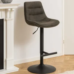 Verstellbarer Barhocker Adèle 65-86cm - anthrazit/schwarz