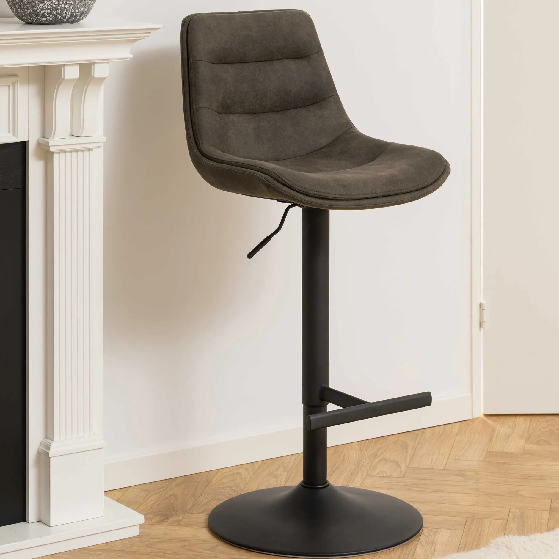 Verstellbarer Barhocker Adèle 65-86cm - anthrazit/schwarz