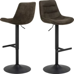 Verstellbarer Barhocker Adèle 65-86cm - anthrazit/schwarz