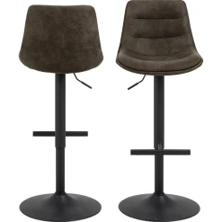 Verstellbarer Barhocker Adèle 65-86cm - anthrazit/schwarz