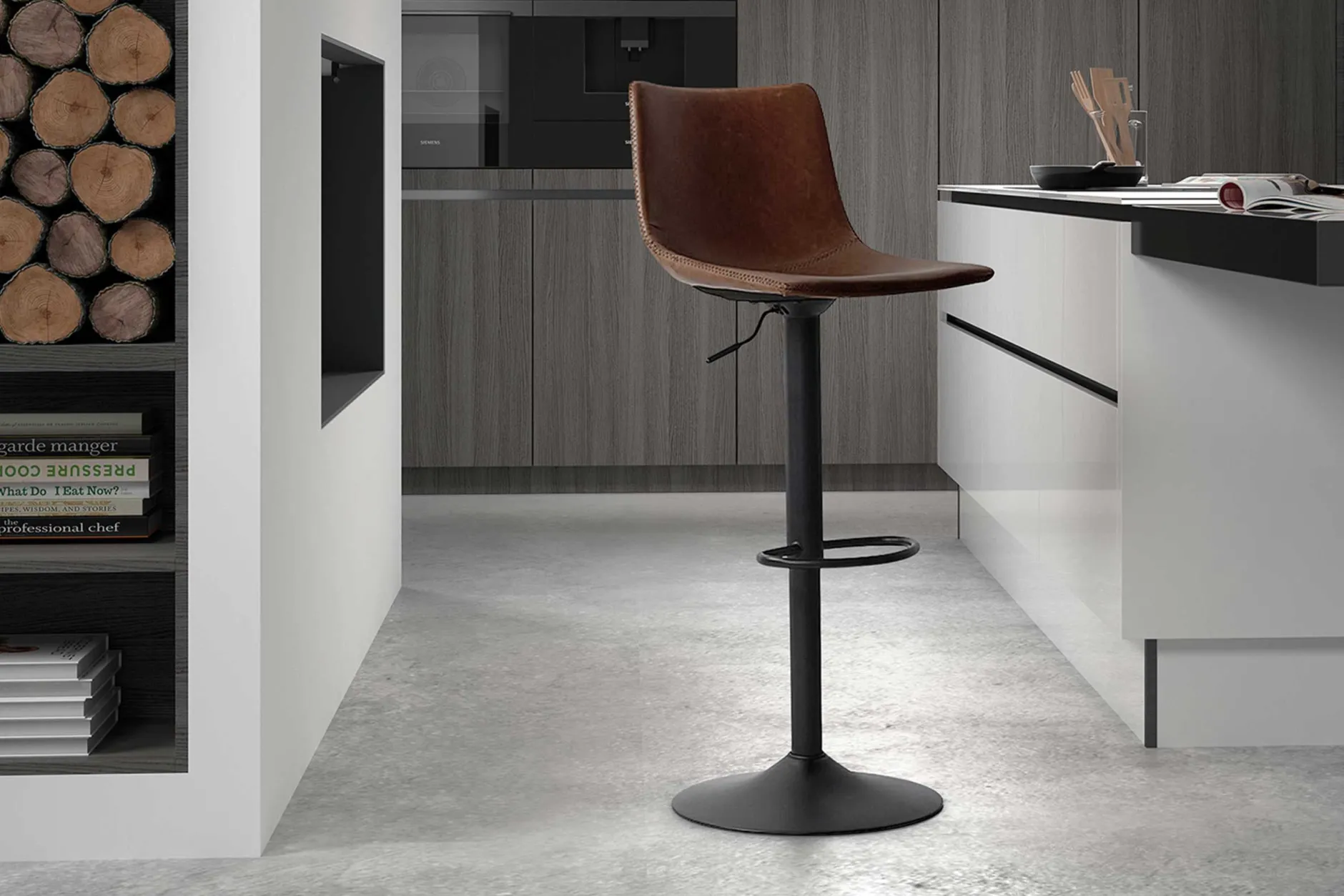 Verstellbarer Barhocker Fontana - braun