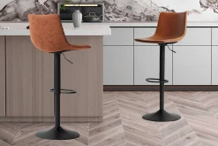 Verstellbarer Barhocker Fontana - cognac