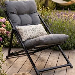 Verstellbarer Gartenstuhl Atelier del Sofa - Metall und Polyester - dunkelgrau