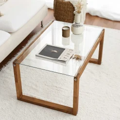 Via Couchtisch | GEHÄRTETES GLAS | Holz