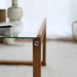 Via Couchtisch | GEHÄRTETES GLAS | Holz