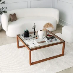 Via Couchtisch | GEHÄRTETES GLAS | Holz