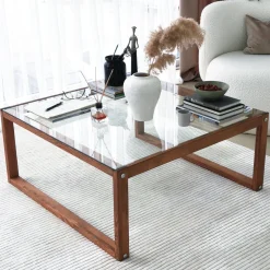 Via Couchtisch | GEHÄRTETES GLAS | Holz