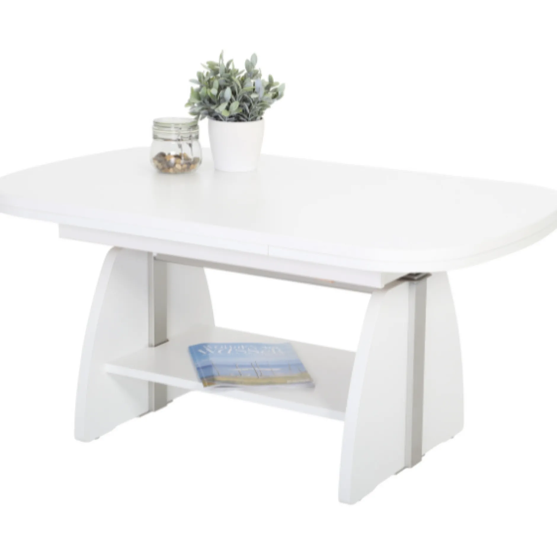 Vienna Couchtisch 108/157x67x52/71 cm-weiß
