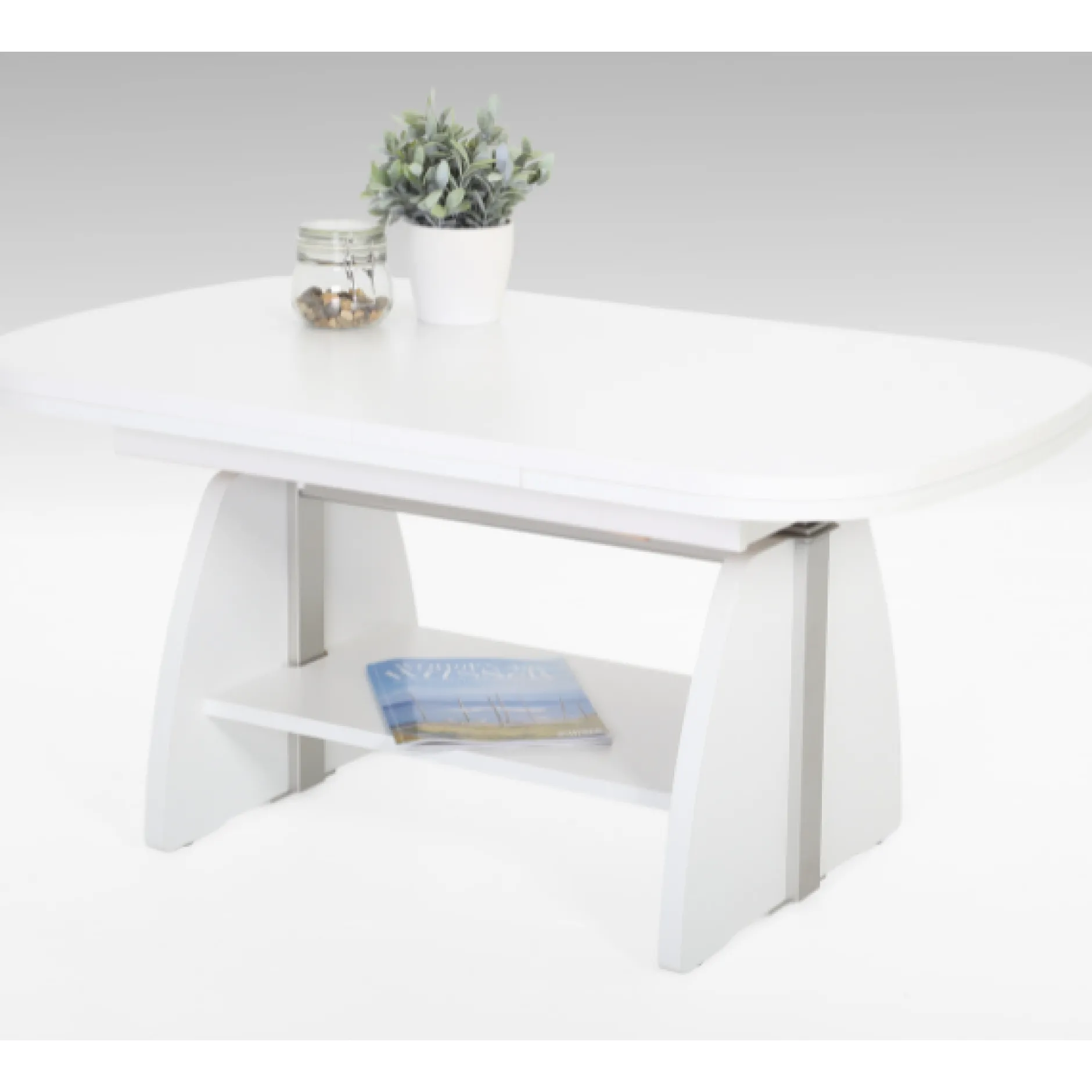 Vienna Couchtisch 108/157x67x52/71 cm-weiß