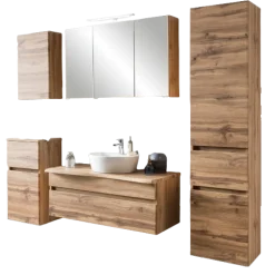 VikasBadezimmer : Wandschränke, Spiegelschrank, Waschbeckenschrank, Säulenschrank - Eiche Dekor