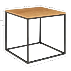 Vita Beistelltisch Eiche Natur - 45x45x45 cm
