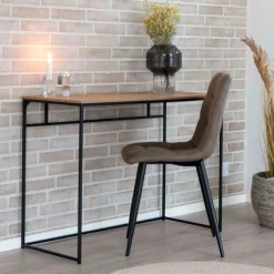 Vita Schreibtisch - Eiche Natur mit schwarzem Rahmen | 100x45x75 cm