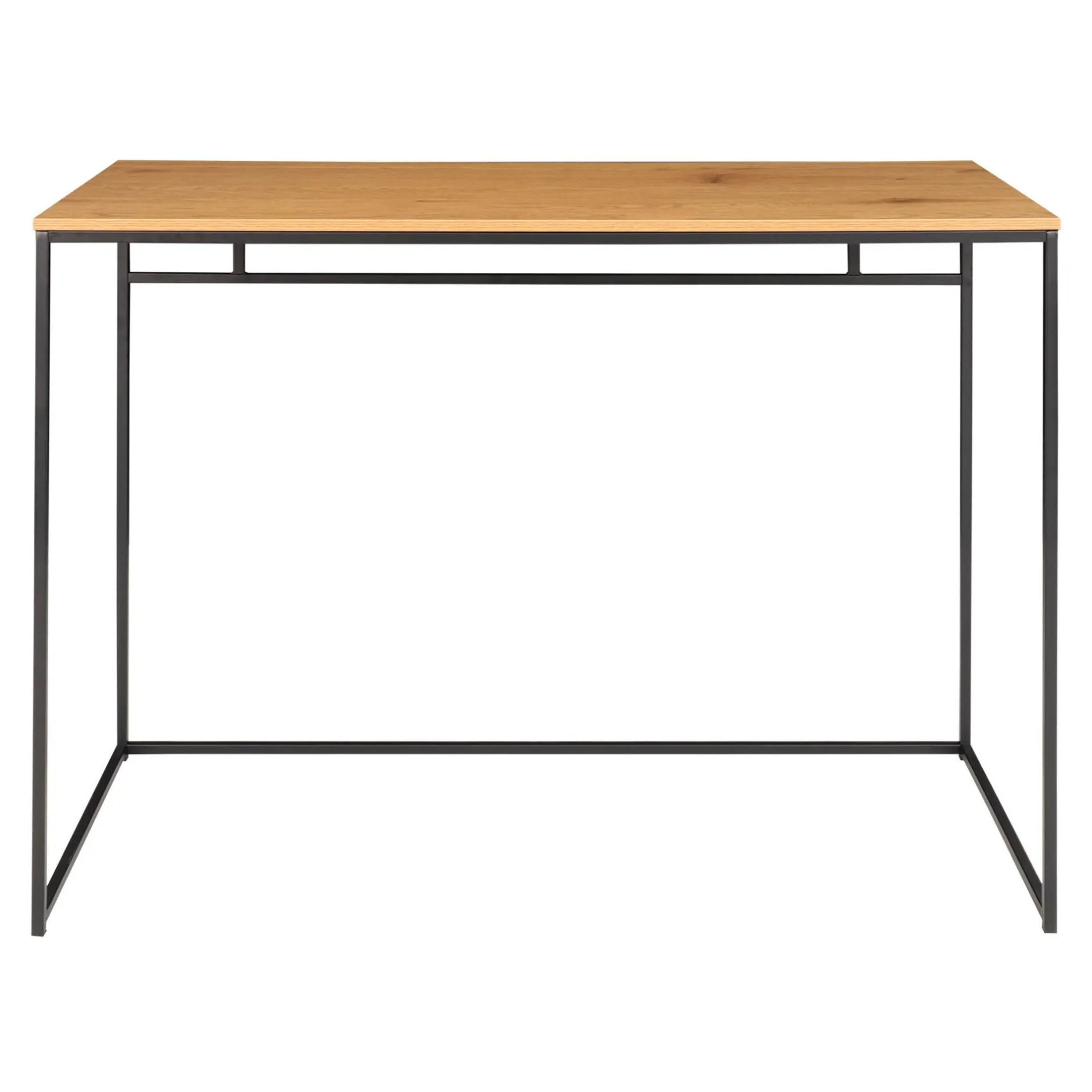 Vita Schreibtisch - Eiche Natur mit schwarzem Rahmen | 100x45x75 cm