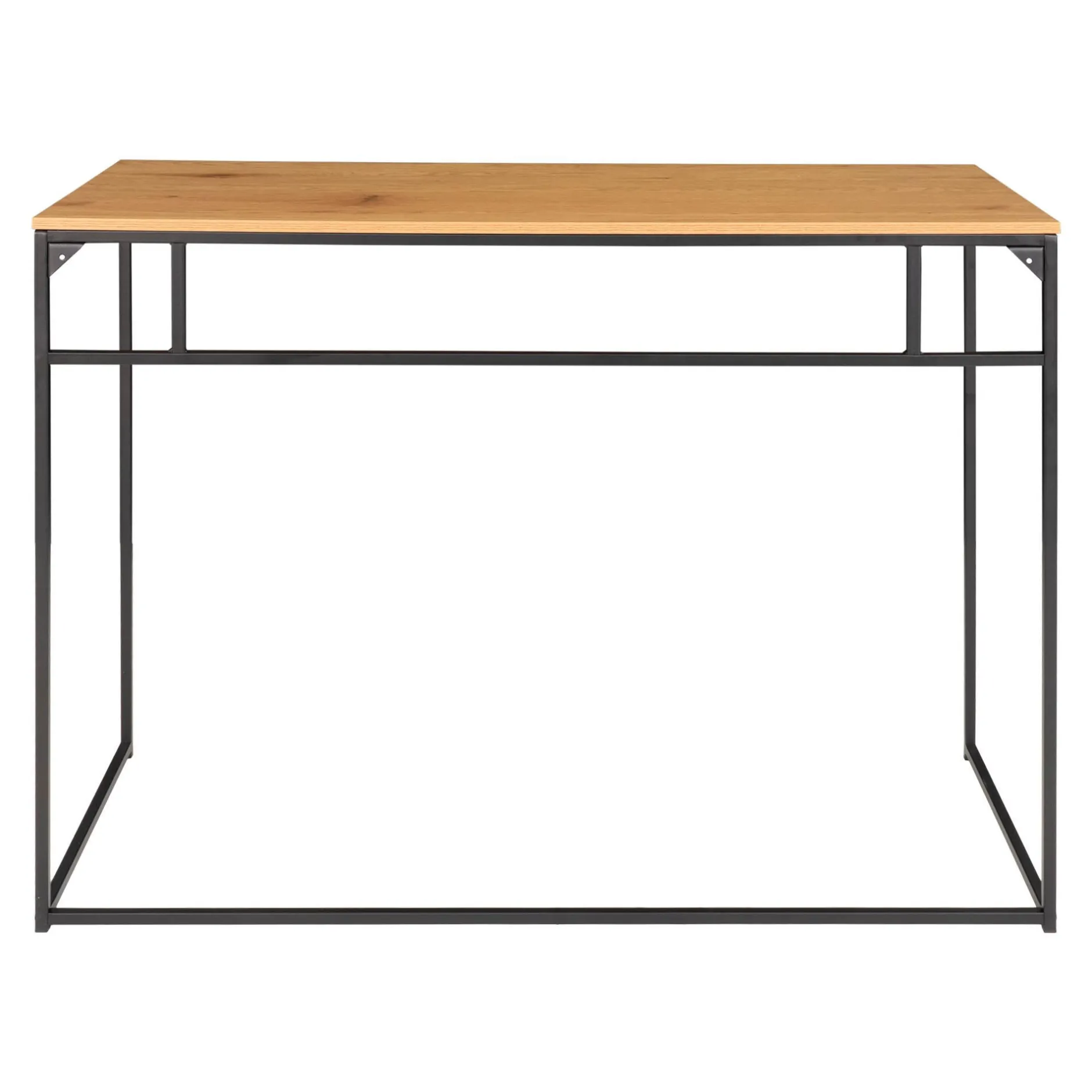 Vita Schreibtisch - Eiche Natur mit schwarzem Rahmen | 100x45x75 cm