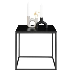 Vita Schwarzer Beistelltisch - 45x45 cm Stahl und Melamin