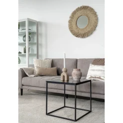 Vita Schwarzer Beistelltisch - 45x45 cm Stahl und Melamin