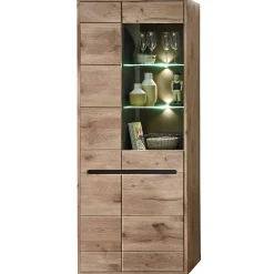 Vitrine Bellini 80cm 2 Türen - Eiche/anthrazit