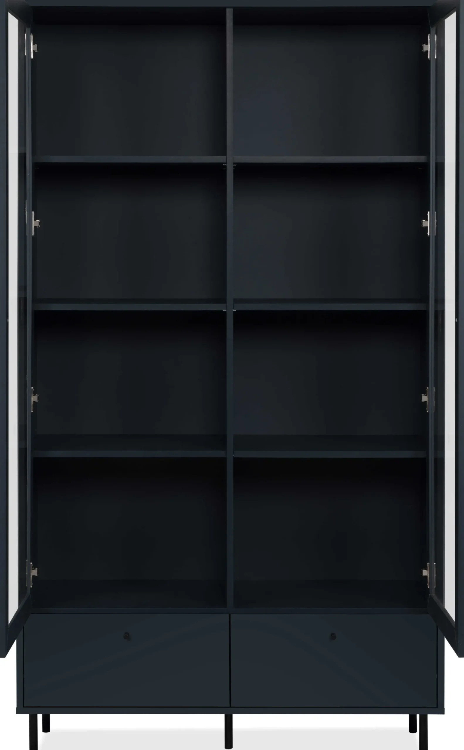 Vitrine Carillon 100cm mit zwei Türen und Schublade - navy blue