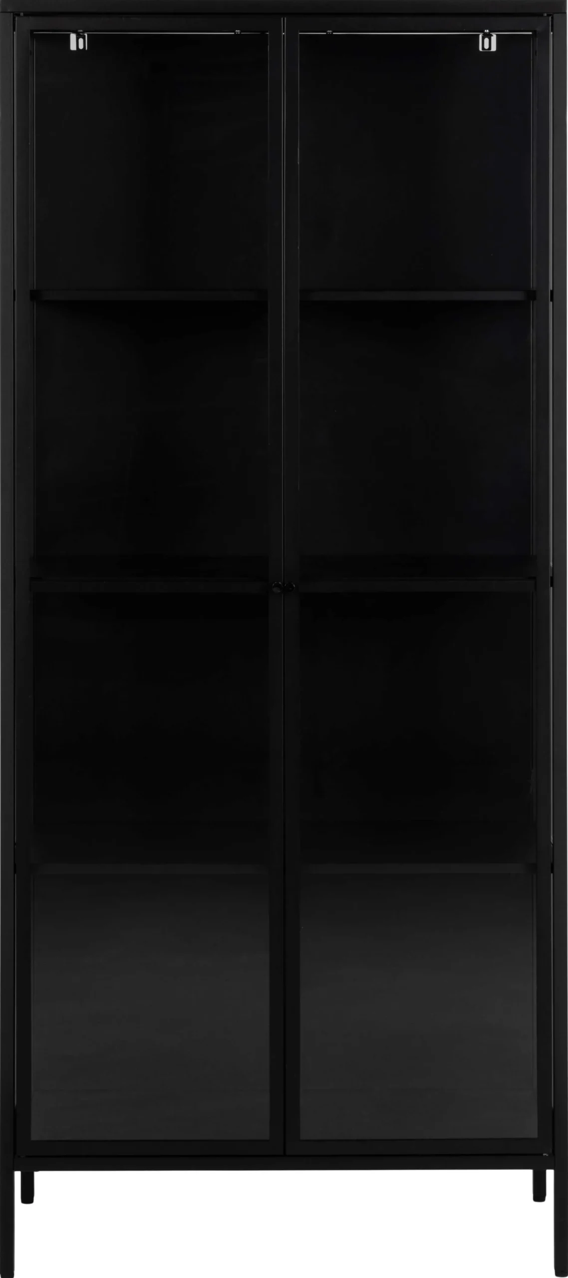 Vitrine Nebas 80cm, 2 Türen und 3 Einlegeböden - schwarz