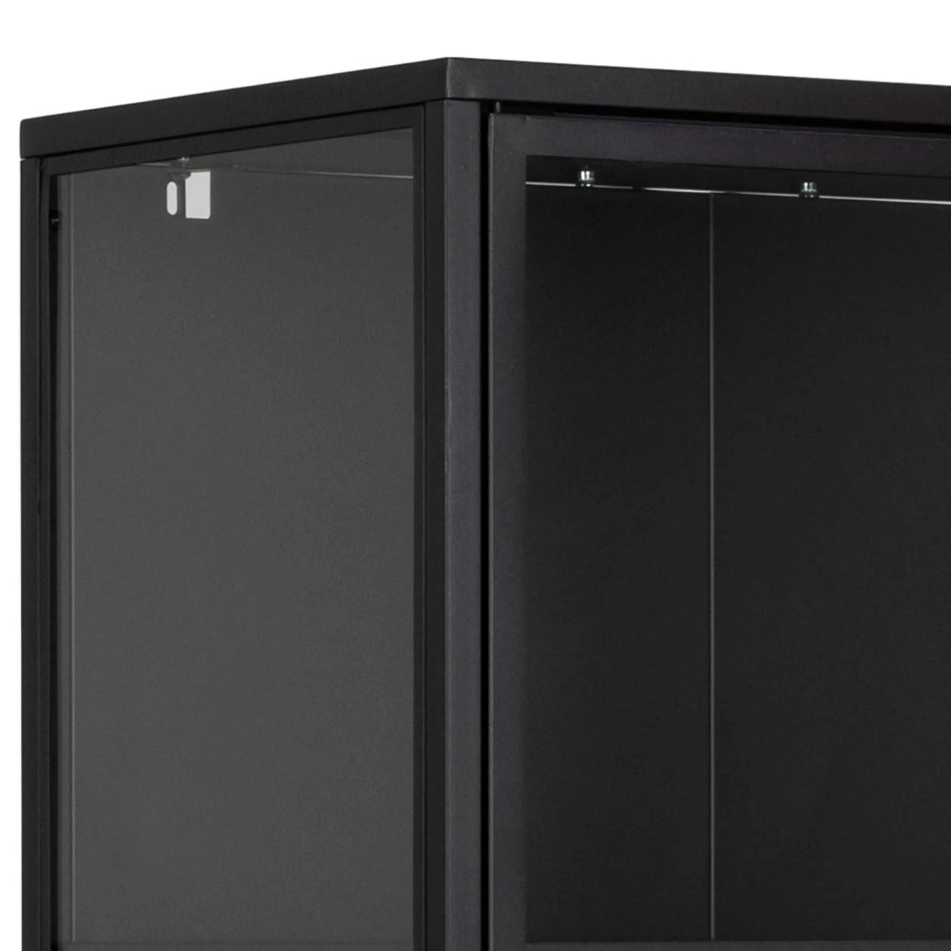 Vitrine Nebas 80cm, 2 Türen und 3 Einlegeböden - schwarz