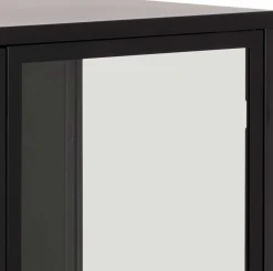 Vitrine Nebas 80cm, 2 Türen und 1 Fachboden - schwarz