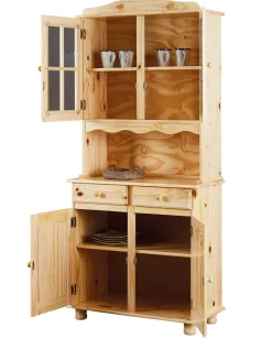 Vitrinenschrank Abaco - massives Kiefernholz