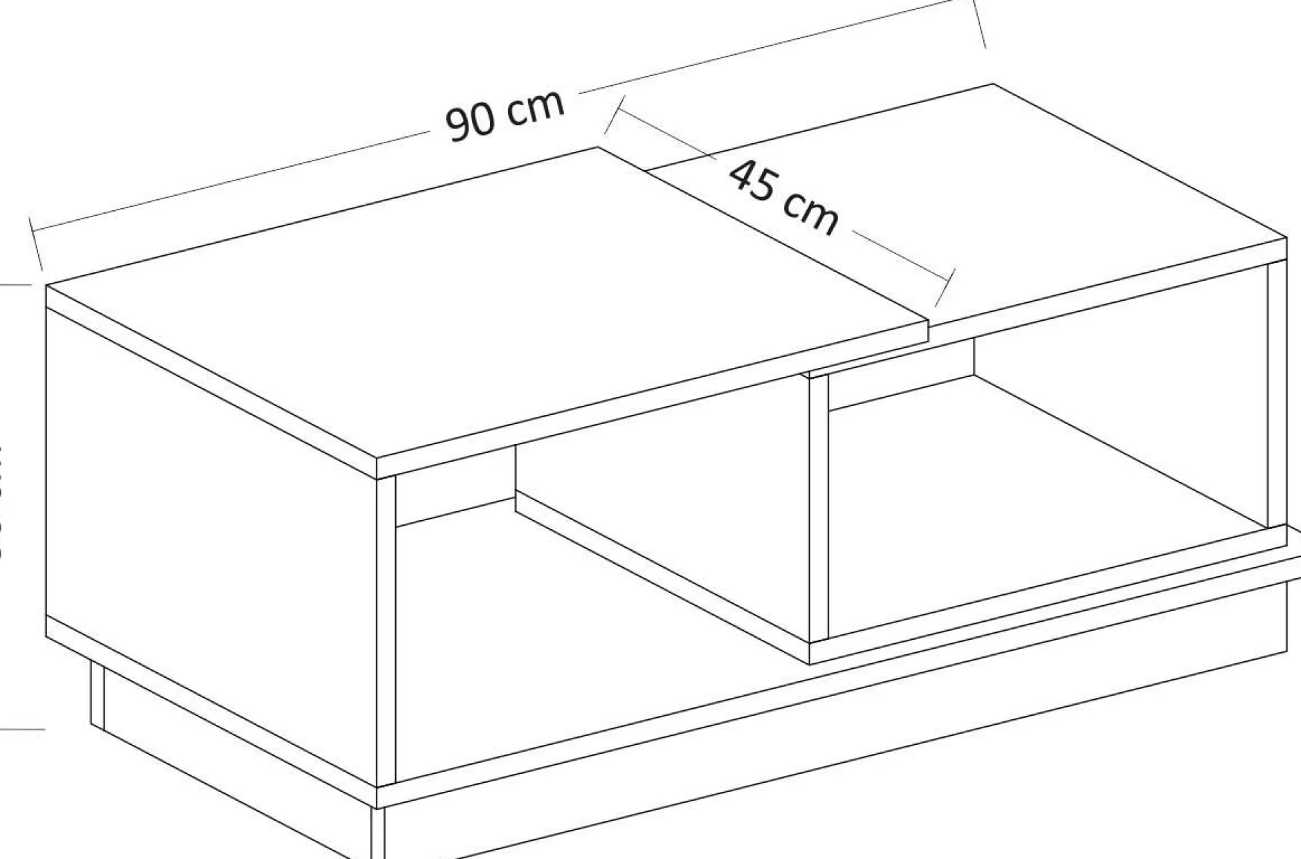 Viyana Couchtisch | 100 % MELAMIN | Weiß, Eiche