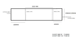 Voile für Himmelbett Charlotte 90cm Baumwolle - weiß