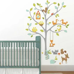 Wandaufkleber Happy Woodland Fuchs und Freunde Baum