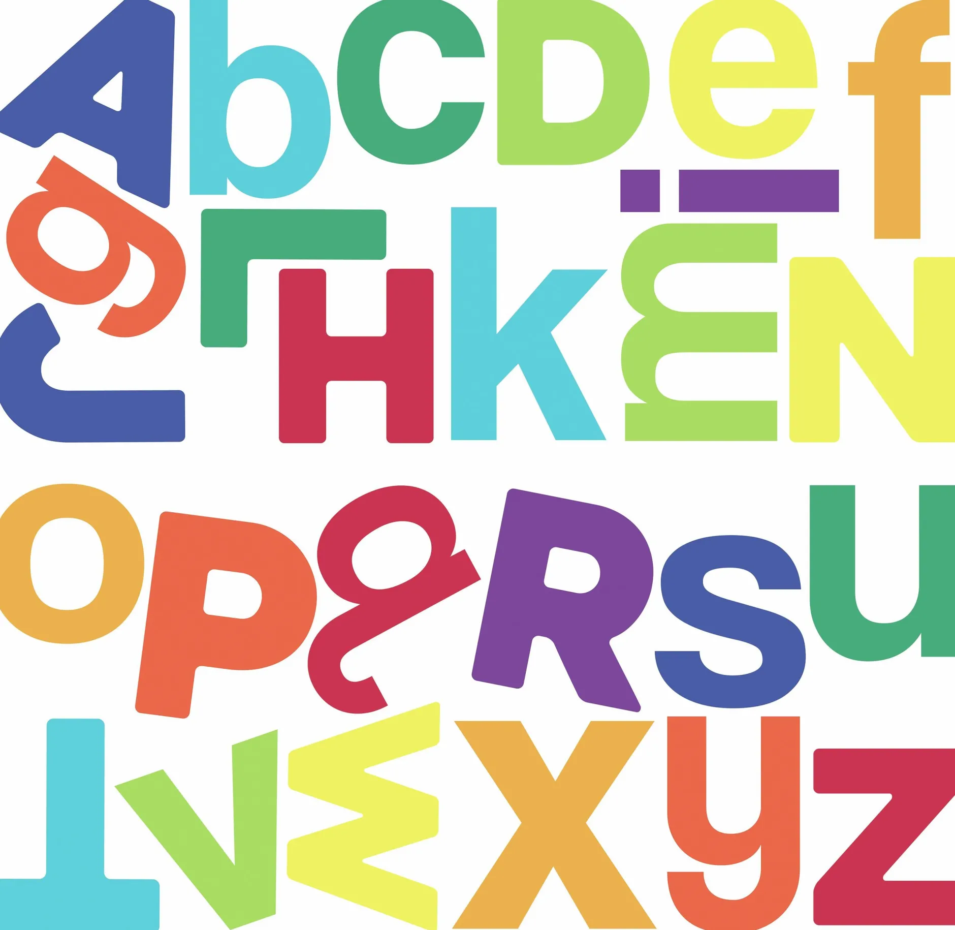 Wandaufkleber Mehrfarbiges Alphabet