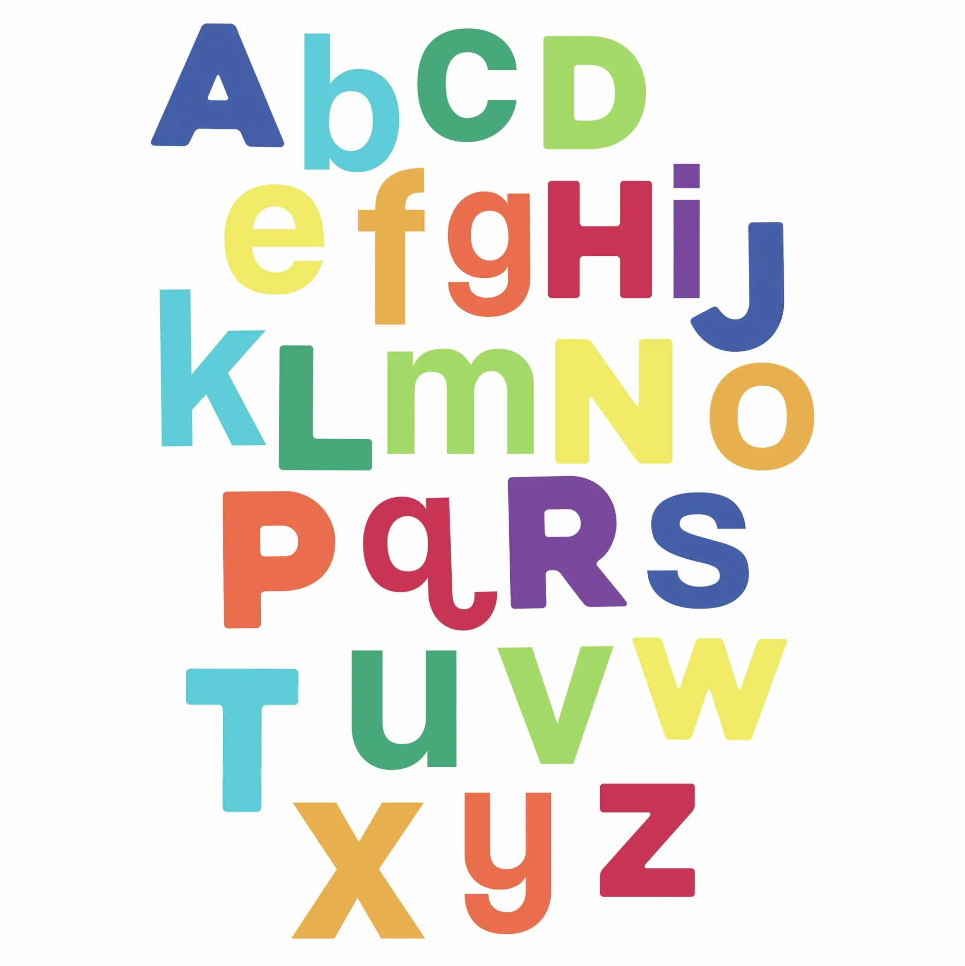 Wandaufkleber Mehrfarbiges Alphabet