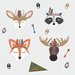 Wandaufkleber Schläfrig Waldland Tiere
