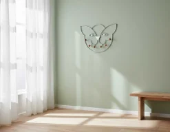Wandgarderobe aus Aluminium mit 6 Holzhaken - 3 kg Kapazität