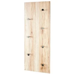 Wandgarderobe mit Chromknöpfen | 80 x 6 x 30 cm | San Remo Eiche Design