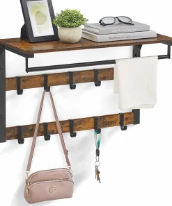 Wandgarderobe Rhodos | 65 x 30 x 42 cm | Rostbraunes Design