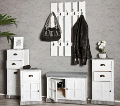 Wandgarderobe | 65 x 9 x 100 cm | Weiß