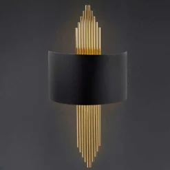 616 Wandleuchte | METALLGEHÄUSE | Schwarz, Gold