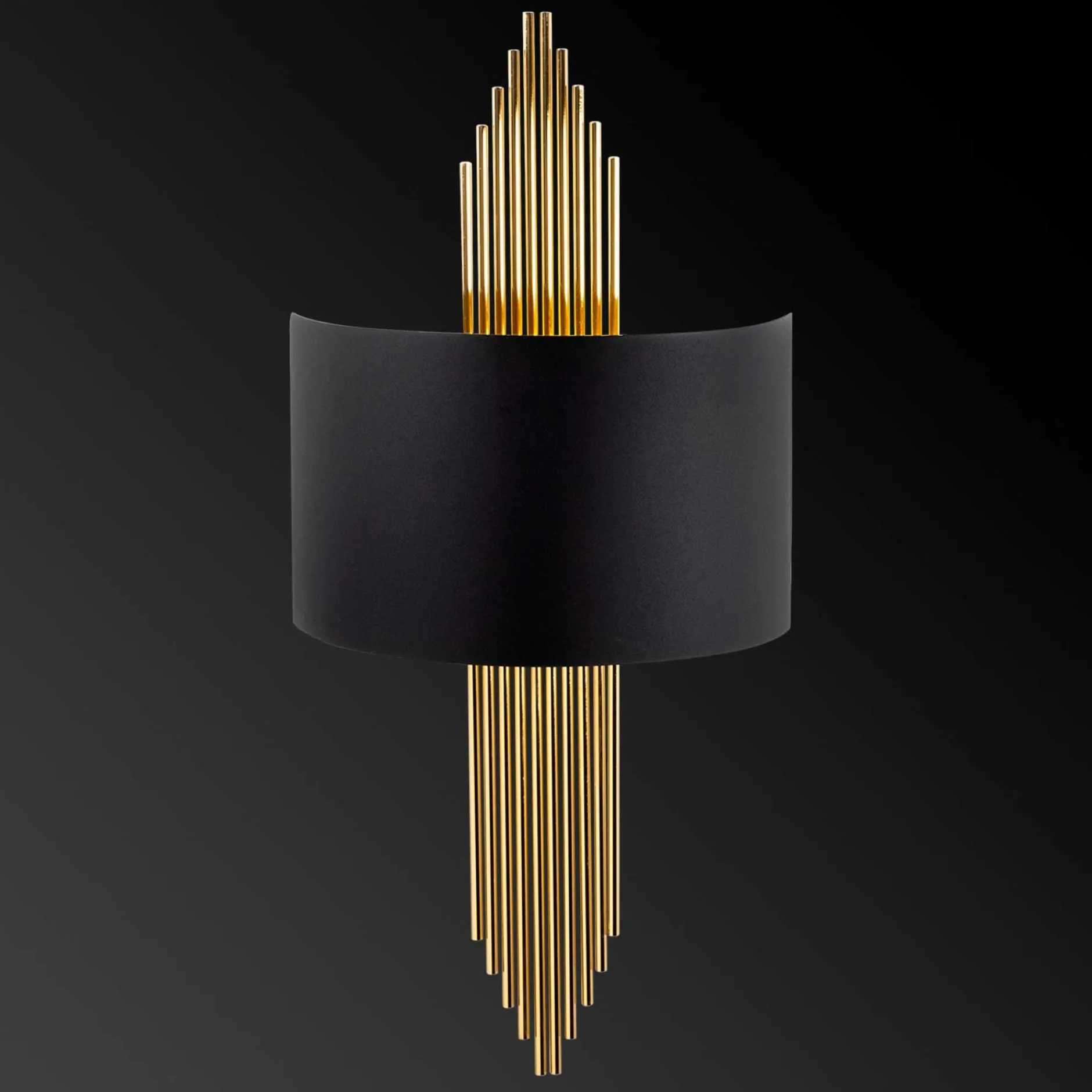 616 Wandleuchte | METALLGEHÄUSE | Schwarz, Gold