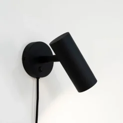 Wandleuchte Parisien | 15 x 10 x 22 cm | Schwarz / Metall - 190 cm Schnur