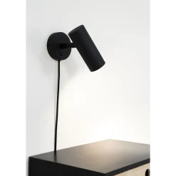 Wandleuchte Parisien | 15 x 10 x 22 cm | Schwarz / Metall - 190 cm Schnur