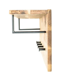 Wandpaneel mit Ablage und 4 Knöpfen | 80 x 20 x 30 cm | Design Royal Oak
