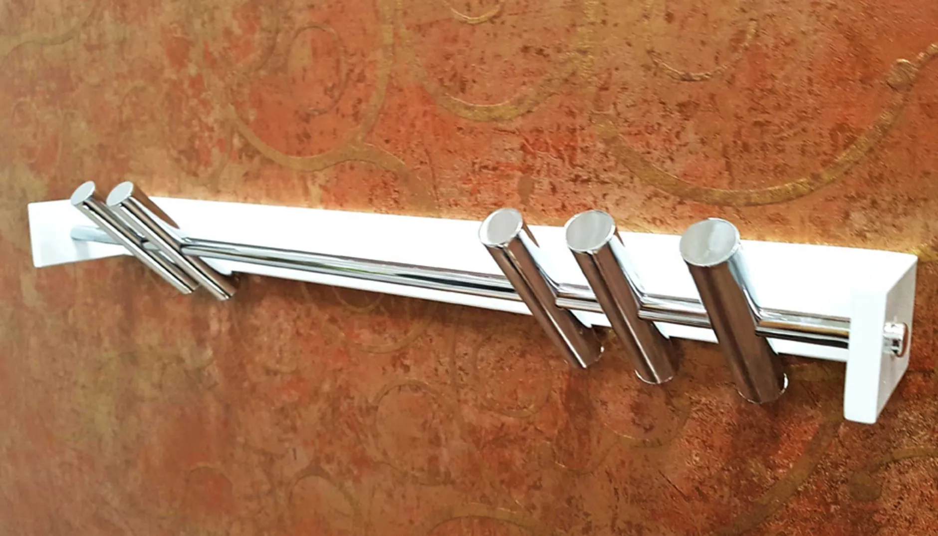 Wandpaneel mit 5 Haken | 60 x 10 x 10 cm | Metall