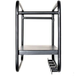 Wandpaneel mit 5 Haken | 45 x 15 x 25 cm | Schwarz