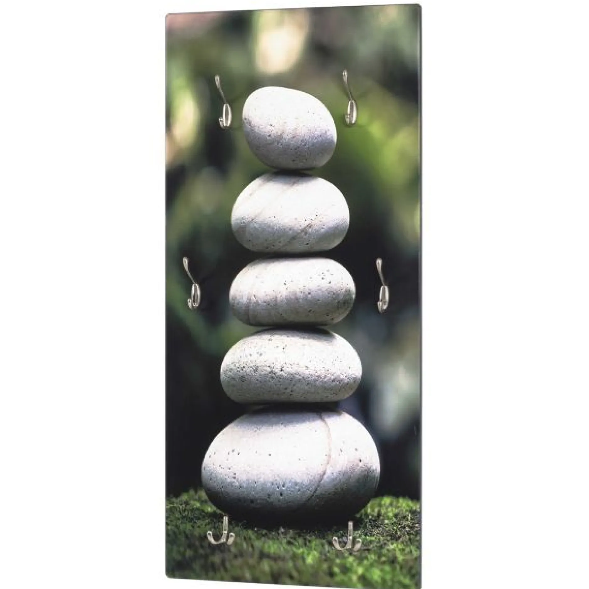 Wandpaneel mit 6 Haken | 45 x 8 x 100 cm | Steindesign