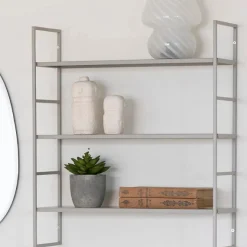 Wandregal Beja - 48x17x55 cm - Stahl grau