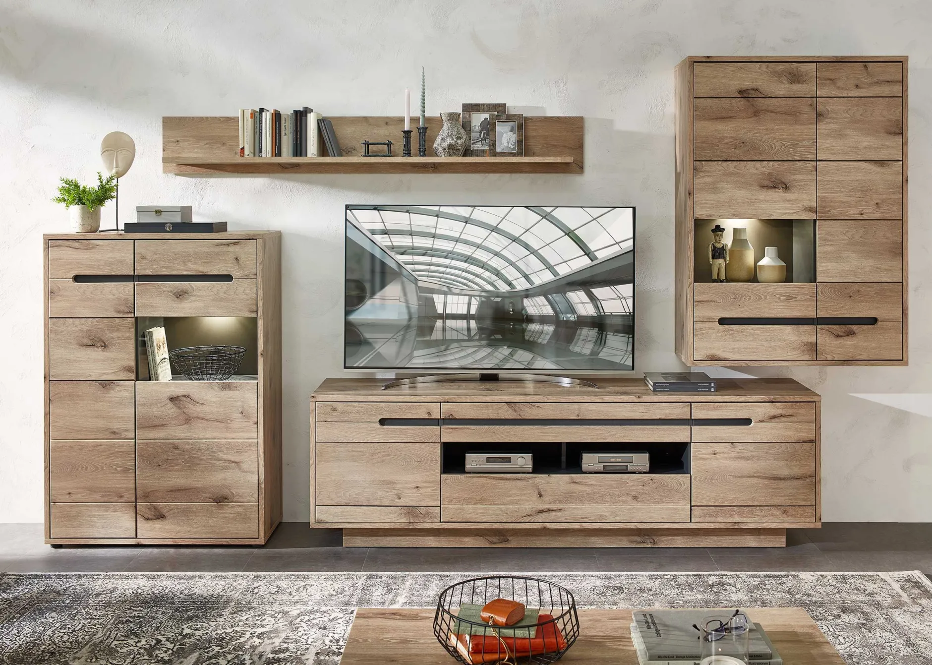 Wandregal Bellini 185cm - Eiche